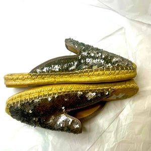 Sam Edelman Kerry Espadrille Mule Pewter Sequin’s